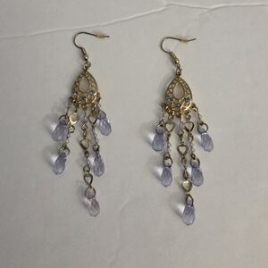 Unbranded Elegant Chandelier Earrings with a Light Blue Dangling Stone